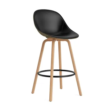 Taburete asiento tapizado Mat Bar Chair 75 cm - Ultra 41599-seaweed-beech-black steel - Normann Copenhagen