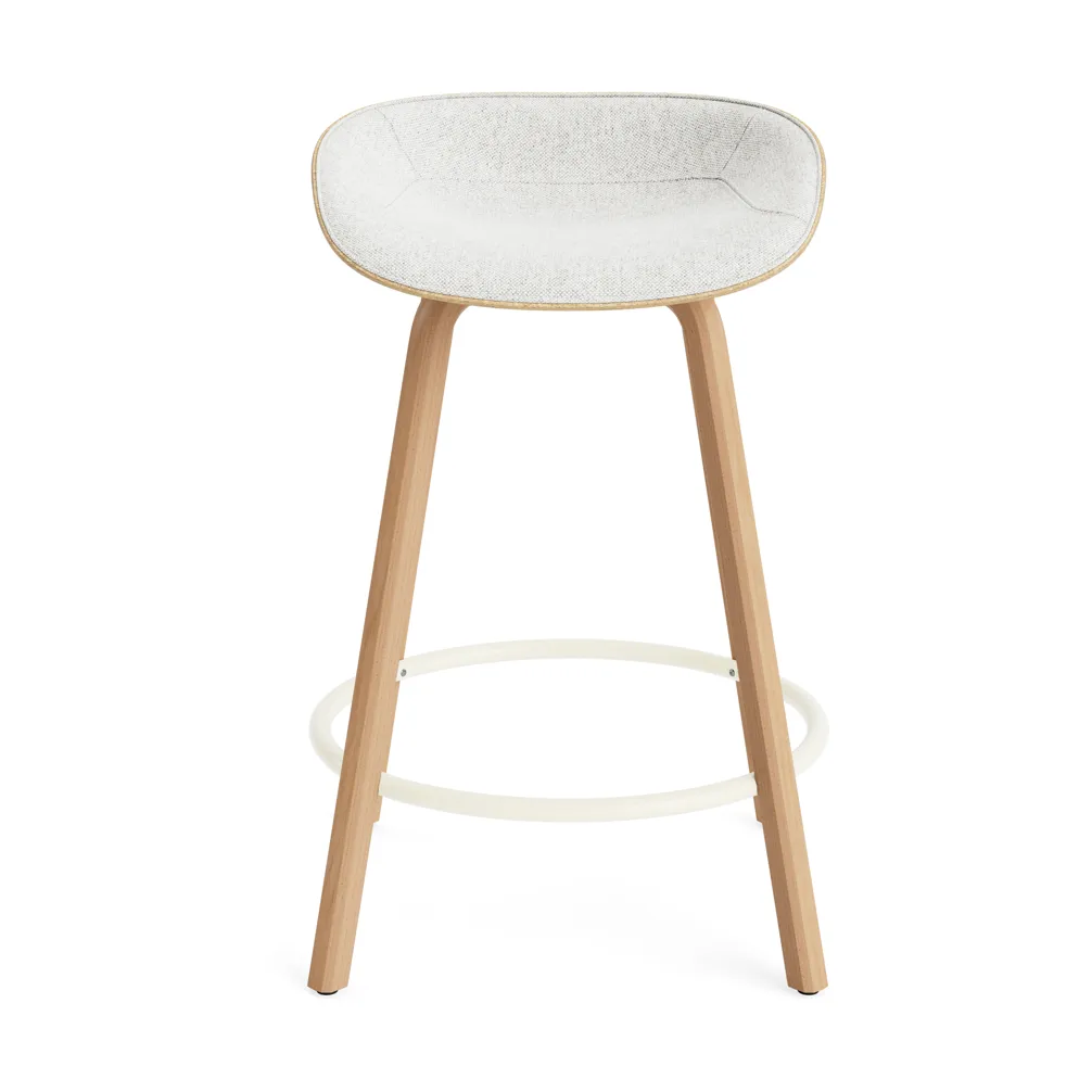 Taburete asiento tapizado Mat Barstool 65 cm, Hallingdal 110-hemp-beech-cream steel Normann Copenhagen