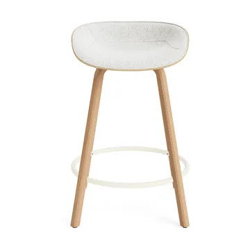 Taburete asiento tapizado Mat Barstool 65 cm - Hallingdal 110-hemp-beech-cream steel - Normann Copenhagen