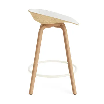 Taburete asiento tapizado Mat Barstool 65 cm - Hallingdal 110-hemp-beech-cream steel - Normann Copenhagen