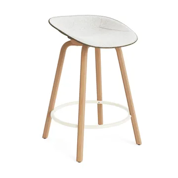 Taburete asiento tapizado Mat Barstool 65 cm - Hallingdal 110-seaweed-beech-cream steel - Normann Copenhagen