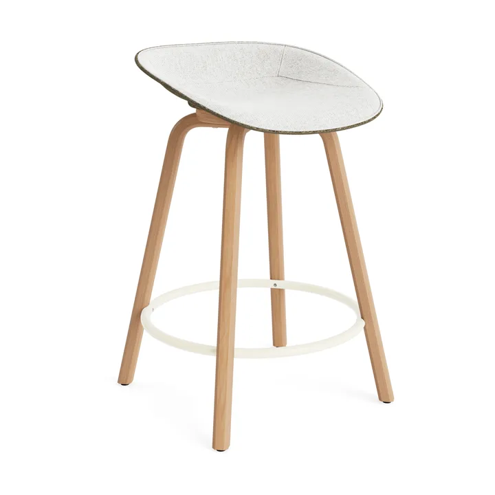 Taburete asiento tapizado Mat Barstool 65 cm - Hallingdal 110-seaweed-beech-cream steel - Normann Copenhagen