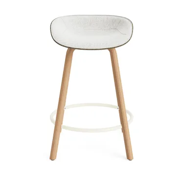 Taburete asiento tapizado Mat Barstool 65 cm - Hallingdal 110-seaweed-beech-cream steel - Normann Copenhagen
