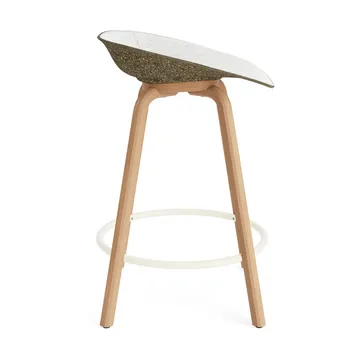 Taburete asiento tapizado Mat Barstool 65 cm - Hallingdal 110-seaweed-beech-cream steel - Normann Copenhagen
