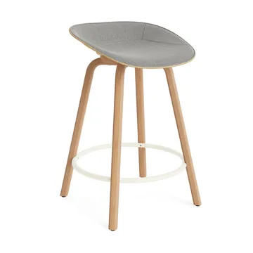 Taburete asiento tapizado Mat Barstool 65 cm - Remix 133-hemp-beech-cream steel - Normann Copenhagen