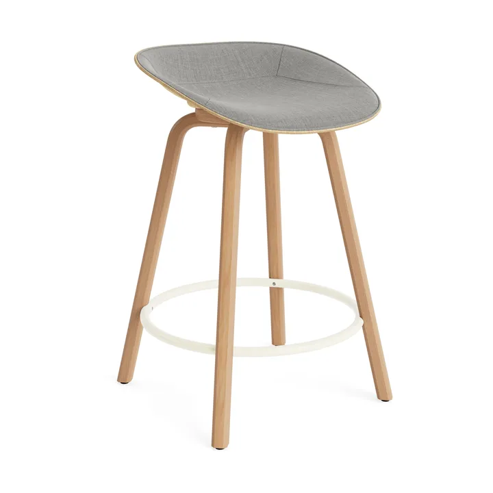 Taburete asiento tapizado Mat Barstool 65 cm - Remix 133-hemp-beech-cream steel - Normann Copenhagen