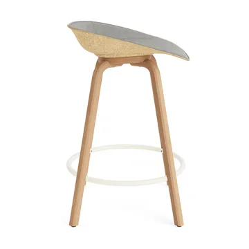 Taburete asiento tapizado Mat Barstool 65 cm - Remix 133-hemp-beech-cream steel - Normann Copenhagen