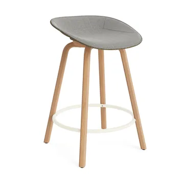 Taburete asiento tapizado Mat Barstool 65 cm - Remix 133-seaweed-beech-cream steel - Normann Copenhagen