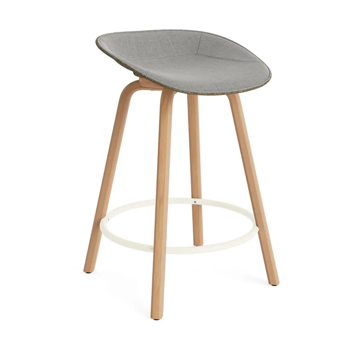 Taburete asiento tapizado Mat Barstool 65 cm - Remix 133-seaweed-beech-cream steel - Normann Copenhagen