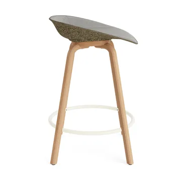 Taburete asiento tapizado Mat Barstool 65 cm - Remix 133-seaweed-beech-cream steel - Normann Copenhagen