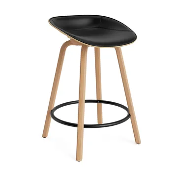 Taburete asiento tapizado Mat Barstool 65 cm - Ultra 41599-hemp-beech-black steel - Normann Copenhagen