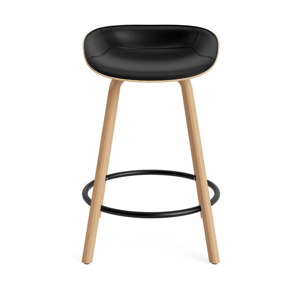 Taburete asiento tapizado Mat Barstool 65 cm, Ultra 41599-hemp-beech-black steel Normann Copenhagen