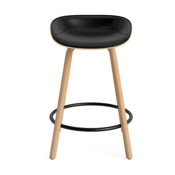 Taburete asiento tapizado Mat Barstool 65 cm - Ultra 41599-hemp-beech-black steel - Normann Copenhagen