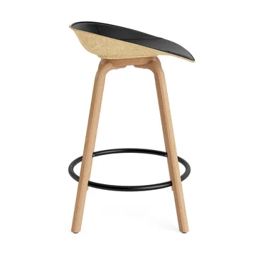 Taburete asiento tapizado Mat Barstool 65 cm - Ultra 41599-hemp-beech-black steel - Normann Copenhagen