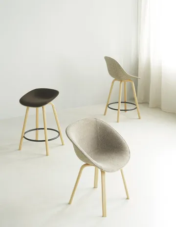 Taburete asiento tapizado Mat Barstool 65 cm - Ultra 41599-hemp-beech-black steel - Normann Copenhagen