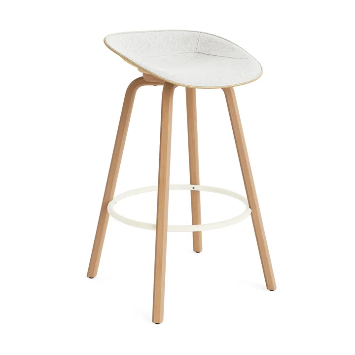 Taburete asiento tapizado Mat Barstool 75 cm - Hallingdal 110-hemp-beech-cream steel - Normann Copenhagen
