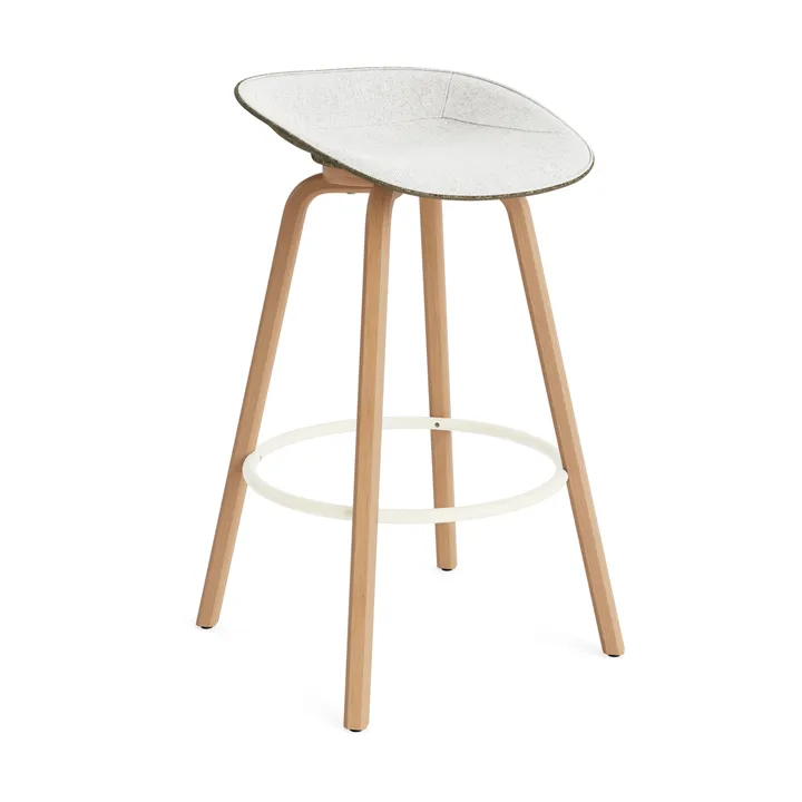 Taburete asiento tapizado Mat Barstool 75 cm - Hallingdal 110-seaweed-beech-cream steel - Normann Copenhagen