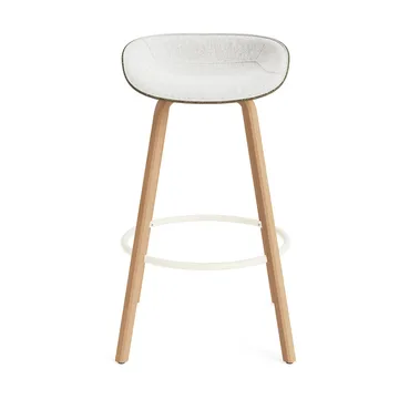 Taburete asiento tapizado Mat Barstool 75 cm - Hallingdal 110-seaweed-beech-cream steel - Normann Copenhagen