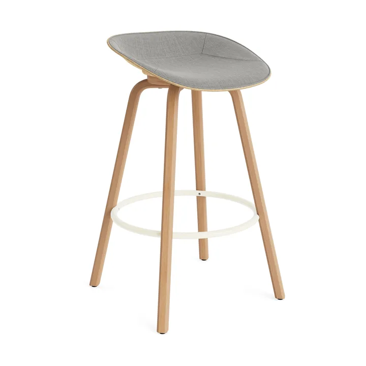 Taburete asiento tapizado Mat Barstool 75 cm - Remix 133-hemp-beech-cream steel - Normann Copenhagen