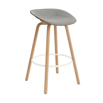 Taburete asiento tapizado Mat Barstool 75 cm - Remix 133-seaweed-beech-cream steel - Normann Copenhagen