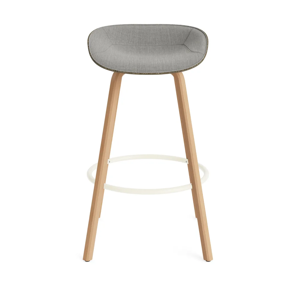 Taburete asiento tapizado Mat Barstool 75 cm, Remix 133-seaweed-beech-cream steel Normann Copenhagen