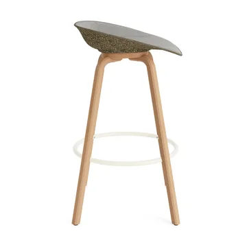 Taburete asiento tapizado Mat Barstool 75 cm - Remix 133-seaweed-beech-cream steel - Normann Copenhagen