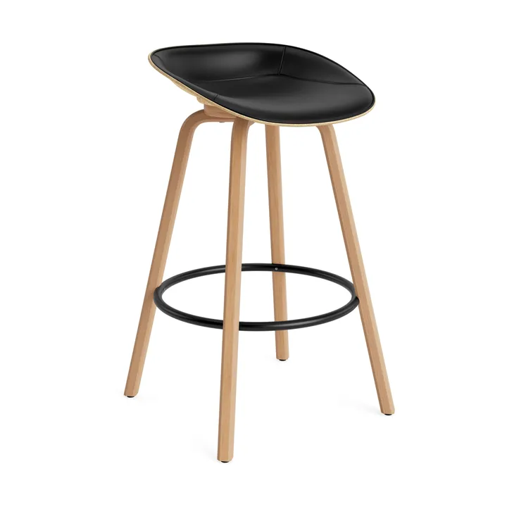 Taburete asiento tapizado Mat Barstool 75 cm - Ultra 41599-hemp-beech-black steel - Normann Copenhagen