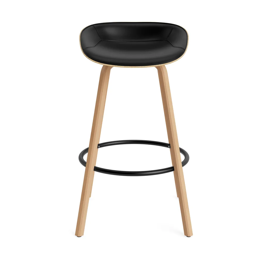Taburete asiento tapizado Mat Barstool 75 cm, Ultra 41599-hemp-beech-black steel Normann Copenhagen
