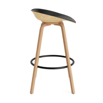 Taburete asiento tapizado Mat Barstool 75 cm - Ultra 41599-hemp-beech-black steel - Normann Copenhagen