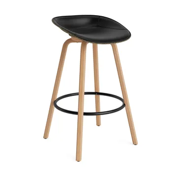 Taburete asiento tapizado Mat Barstool 75 cm - Ultra 41599-seaweed-beech-black steel - Normann Copenhagen