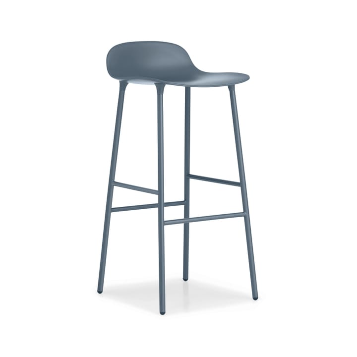 Taburete bar Form alto - Blue, patas de acero lacadas en azul - Normann Copenhagen