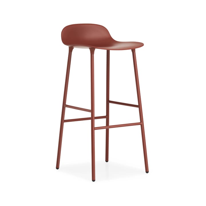 Taburete bar Form alto - Red, patas de acero en rojo lacado - Normann Copenhagen