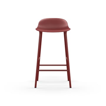 Taburete bar Form bajo - Red, patas de acero en rojo lacado - Normann Copenhagen