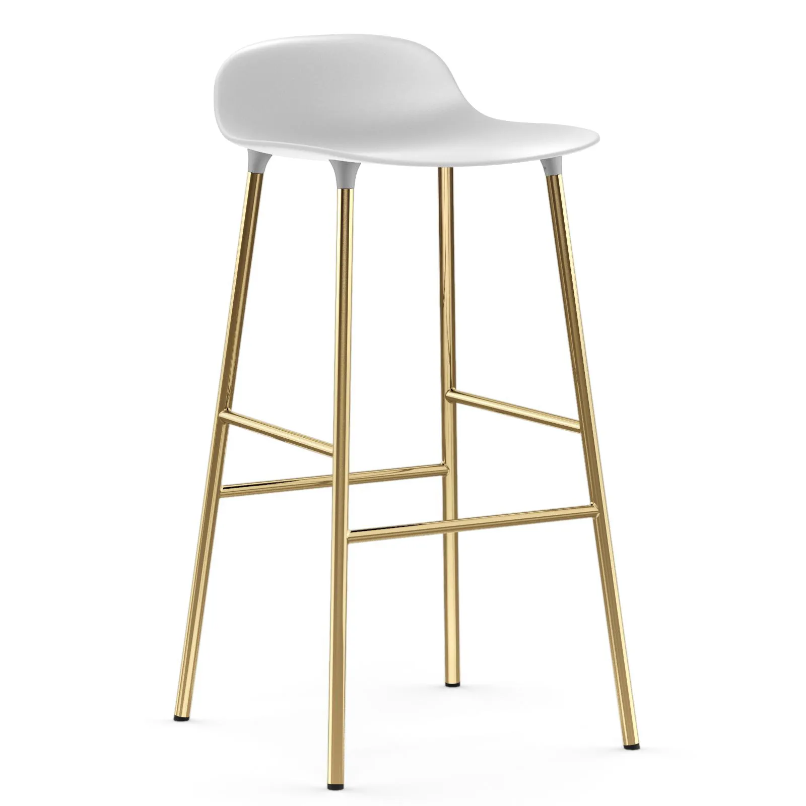 Taburete de bar con patas de bronce Form 75 cm, Blanco Normann Copenhagen