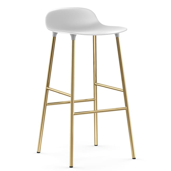 Taburete de bar con patas de bronce Form 75 cm - Blanco - Normann Copenhagen