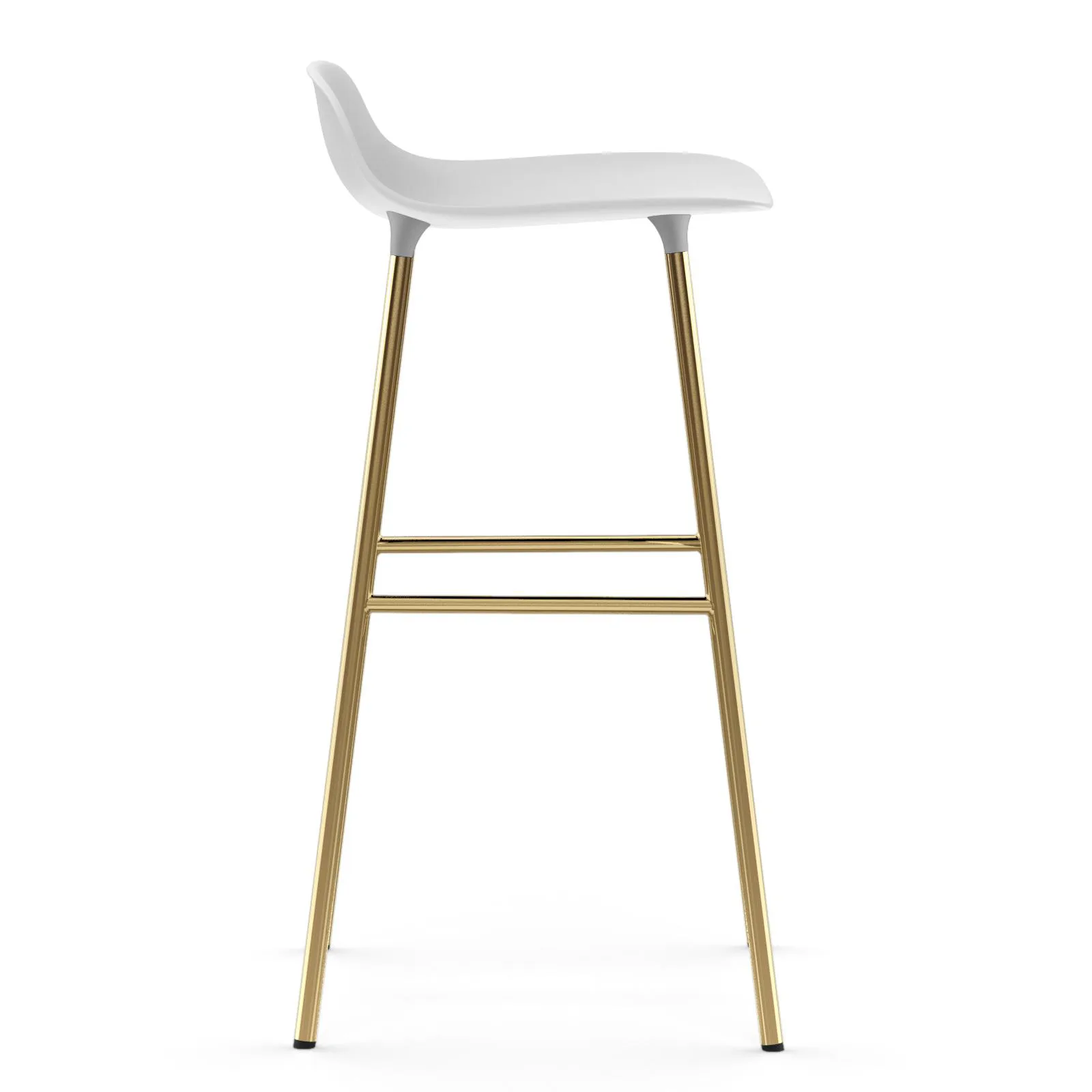Taburete de bar con patas de bronce Form 75 cm, Blanco Normann Copenhagen