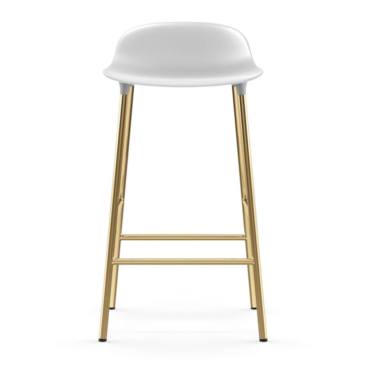 Taburete de bar con patas de bronce Form, Blanco Normann Copenhagen