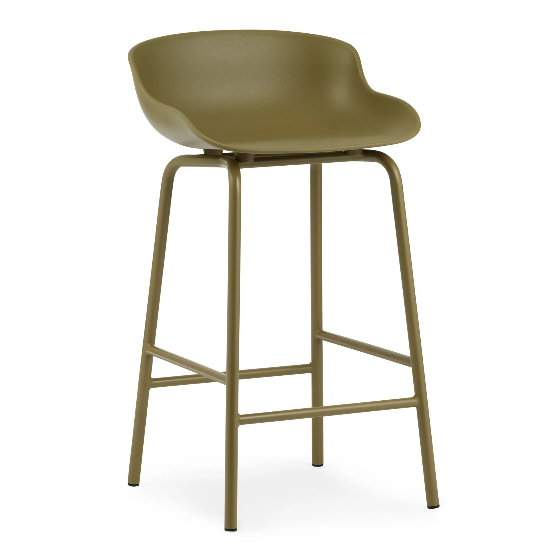 Taburete de bar con patas de metal Hyg 65 cm, Verde oliva Normann Copenhagen