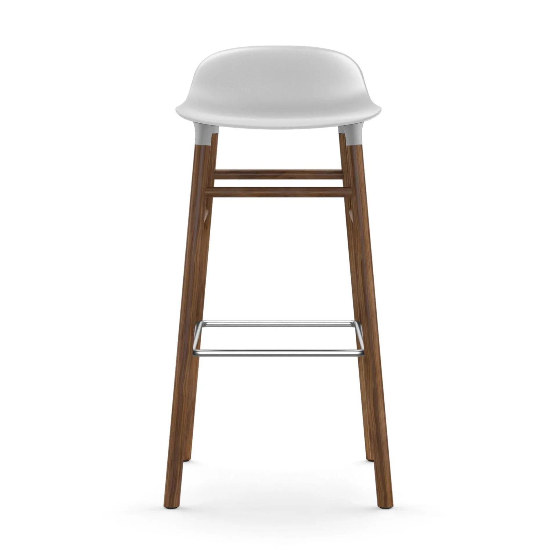 Taburete de bar con patas de nogal Form, blanco Normann Copenhagen