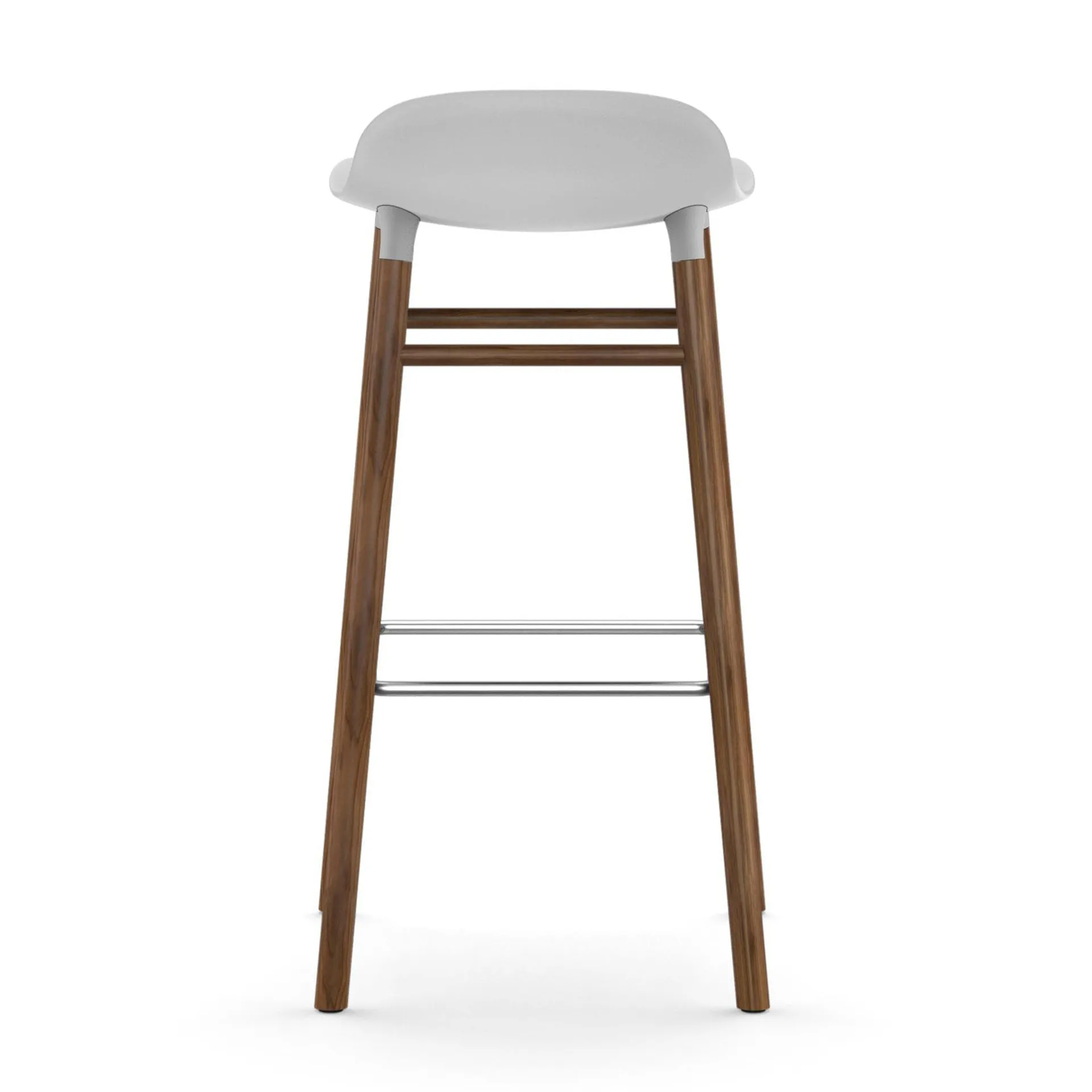Taburete de bar con patas de nogal Form, blanco Normann Copenhagen