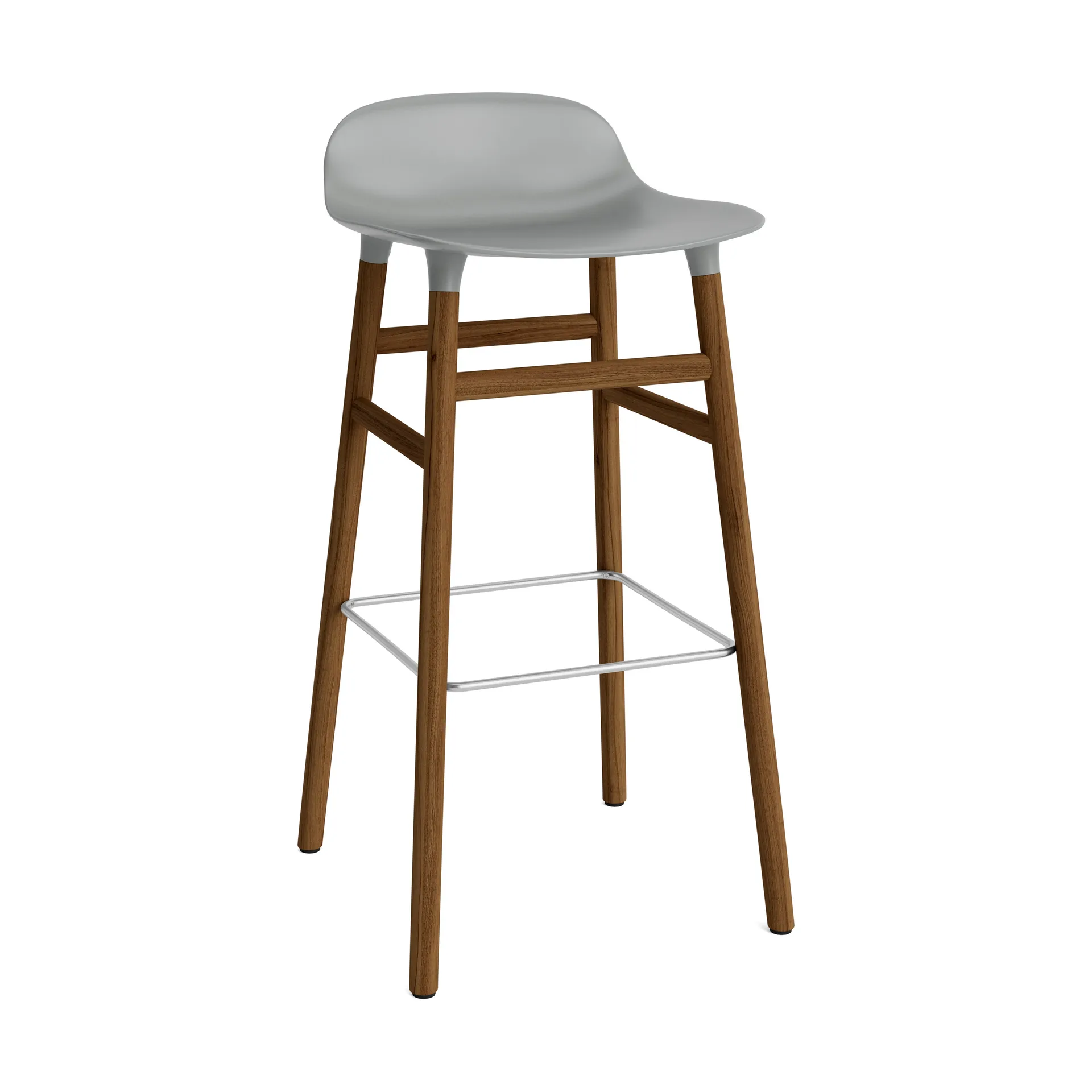 Taburete de bar con patas de nogal Form, Gris Normann Copenhagen