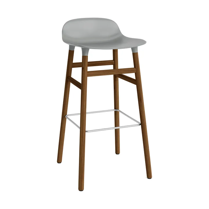 Taburete de bar con patas de nogal Form - Gris - Normann Copenhagen