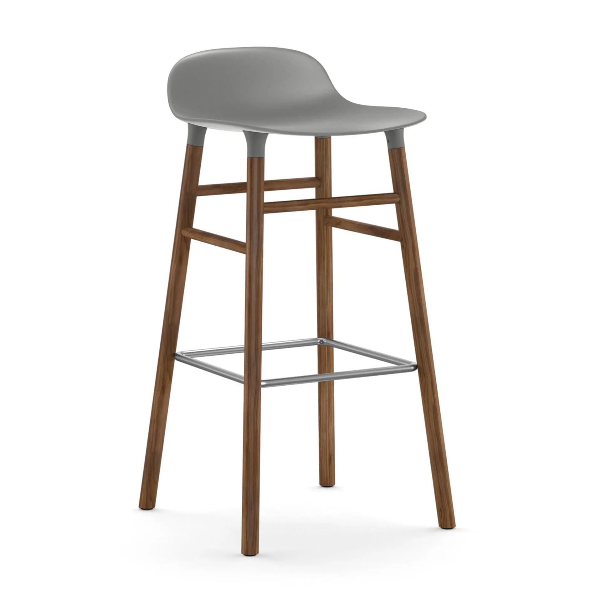 Taburete de bar con patas de nogal Form, Gris Normann Copenhagen