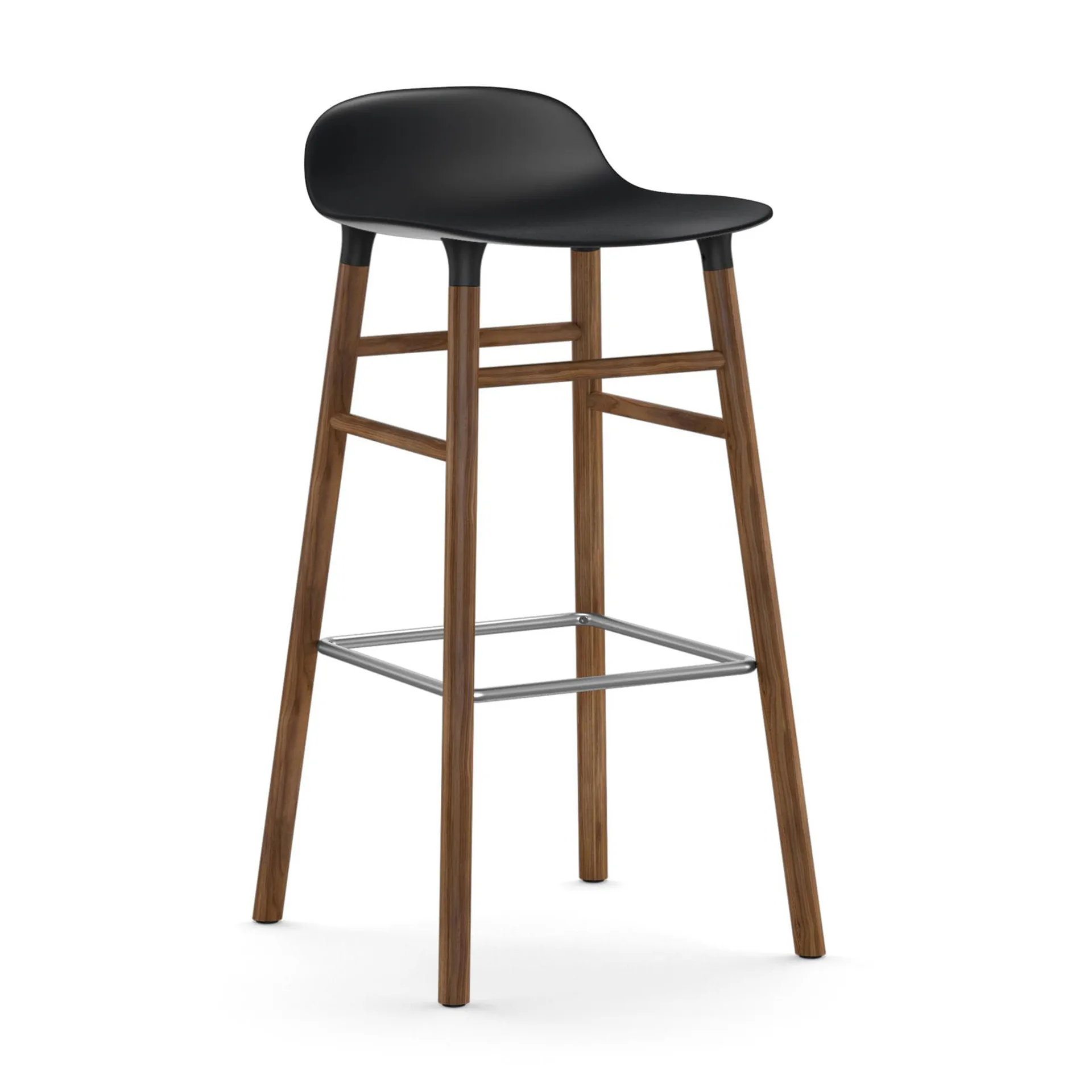 Taburete de bar con patas de nogal Form, negro Normann Copenhagen