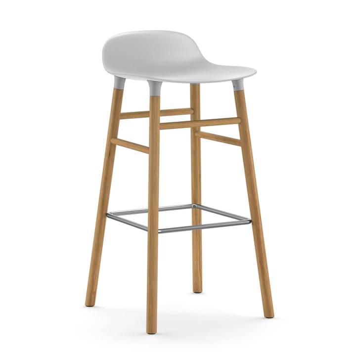 Taburete de bar con patas de roble Form  - blanco - Normann Copenhagen