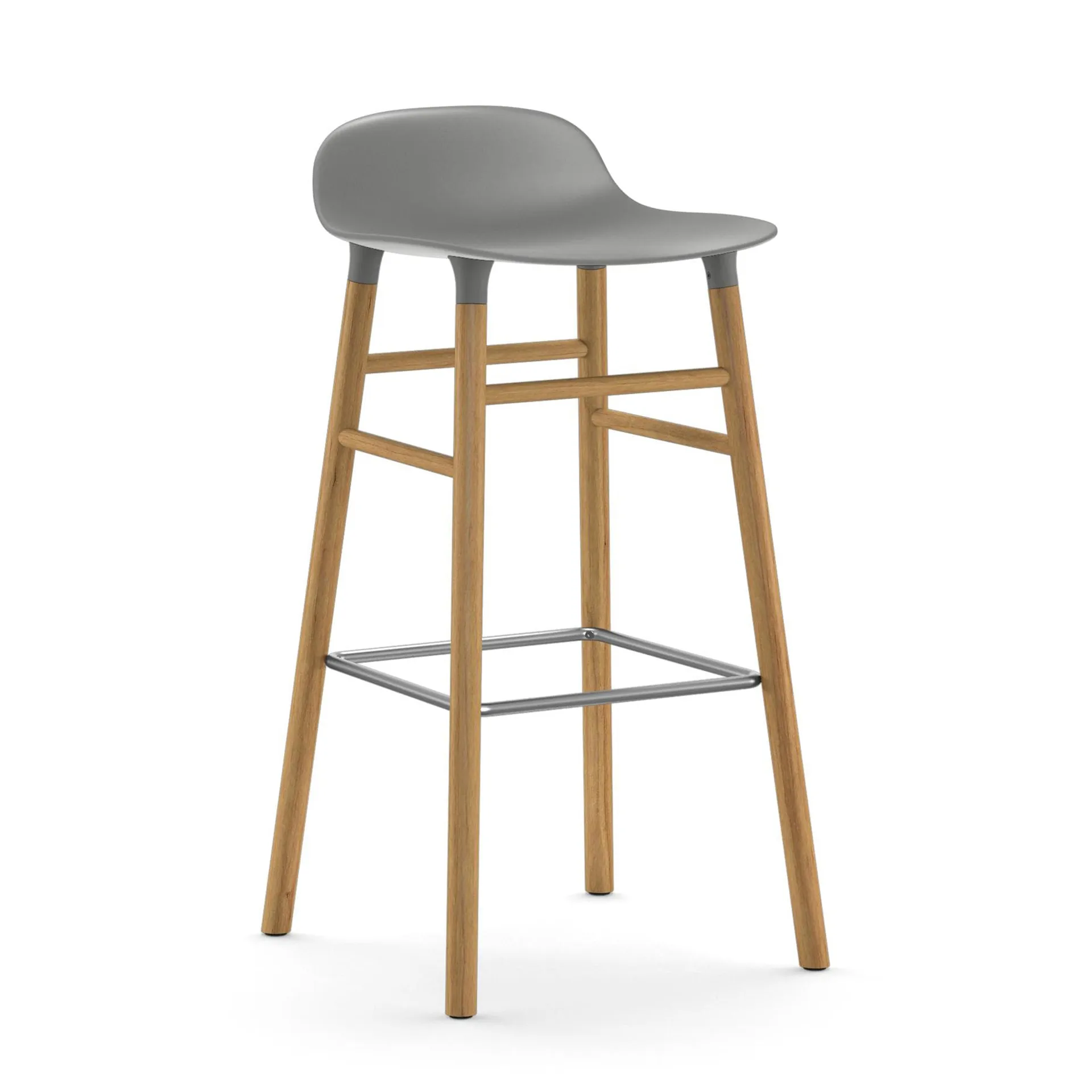 Taburete de bar con patas de roble Form , gris Normann Copenhagen