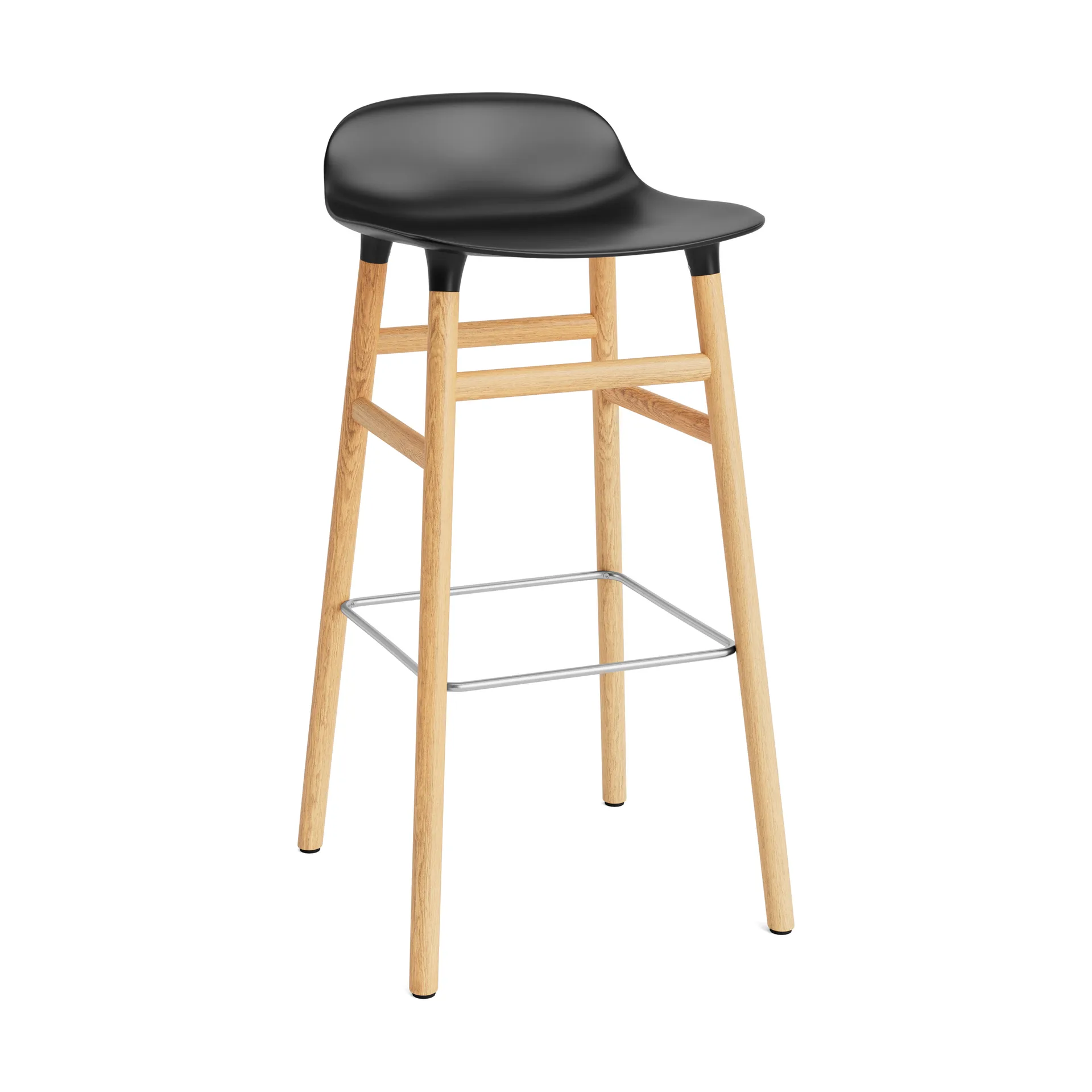 Taburete de bar con patas de roble Form , negro Normann Copenhagen
