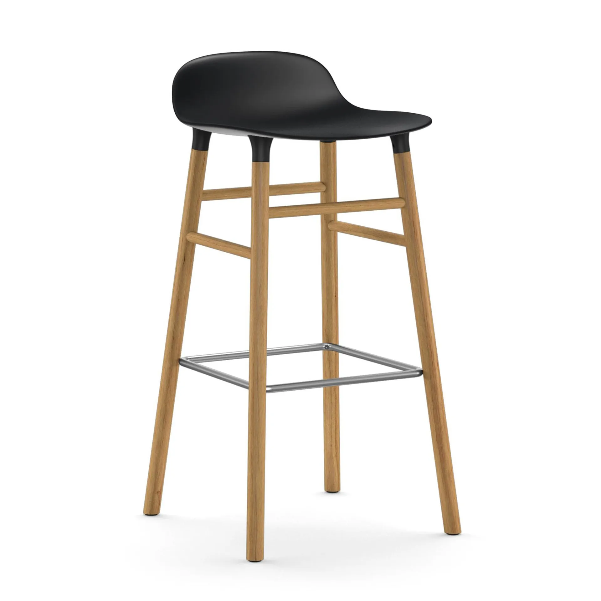 Taburete de bar con patas de roble Form , negro Normann Copenhagen