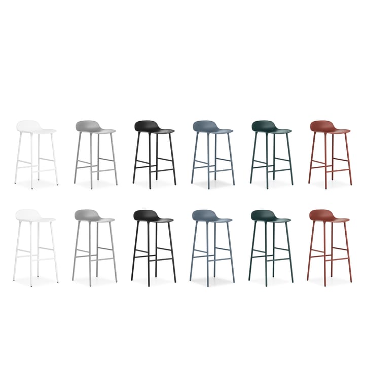 Taburete de bar Form Chair con patas de metal, azul Normann Copenhagen