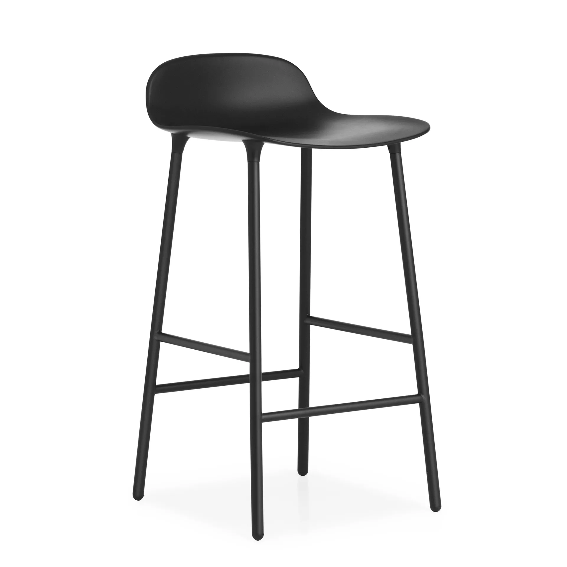 Taburete de bar Form Chair con patas de metal, Negro Normann Copenhagen